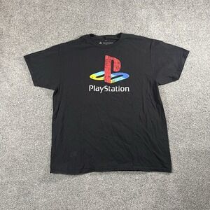 PlayStation Logo Graphic T-Shirt Black Sony Gaming Men's XL 2021